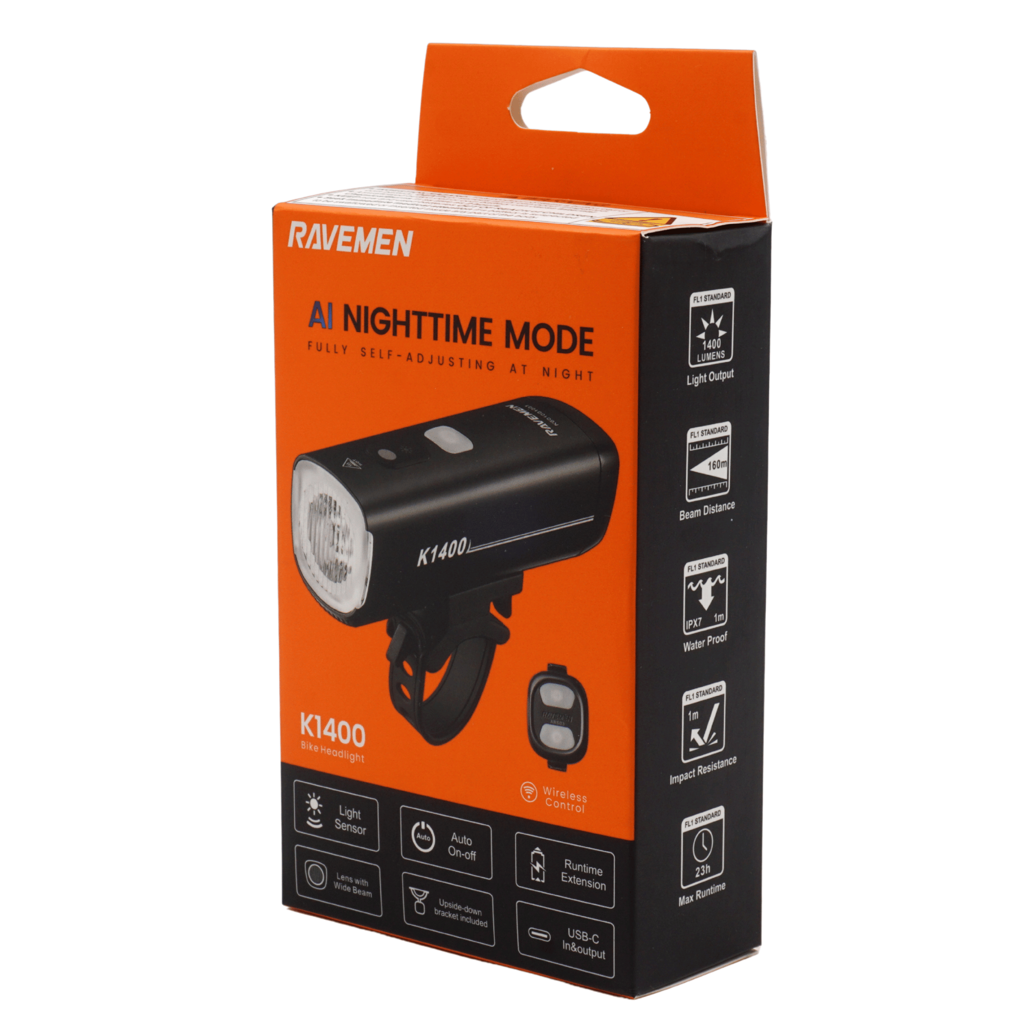 Ravemen K1400 Bike Front Light - Thumbnail 4