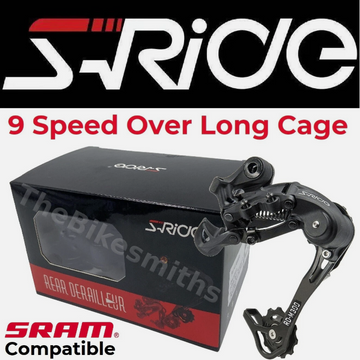S-Ride RD-M300 9 Speed Long Rear Derailleur 1:1 Ratio SRAM Compatible S-Ride