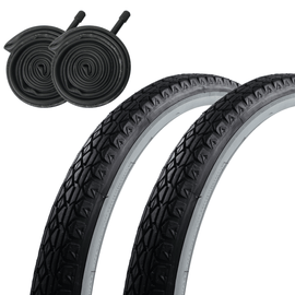 Sunlite Cruiser V52 26x2.125 Whitewall Folding Tire and Schrader Tube Kit Sunlite
