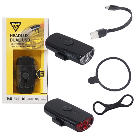 Image of Topeak TMS090B Headlux Dual USB Rechargeable Helmet Light Set - TheBikesmiths