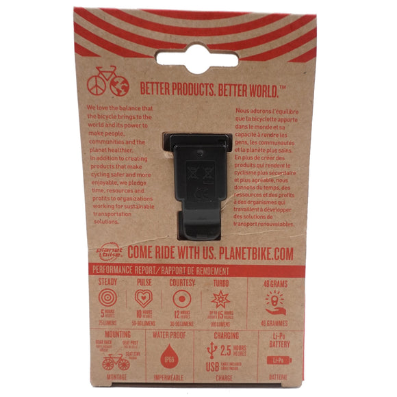 Planet Bike Rojo 100 USB Taillight - TheBikesmiths