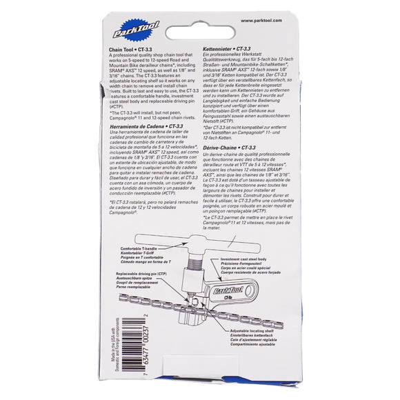 Park Tool CT-3.3 Adjustable Screw Type Pro Chain Tool - The Bikesmiths