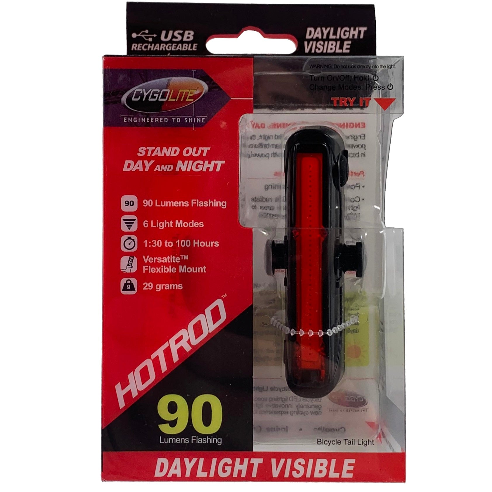 Cygolite Hotrod 90 USB Rechargeable Rear Tail Light