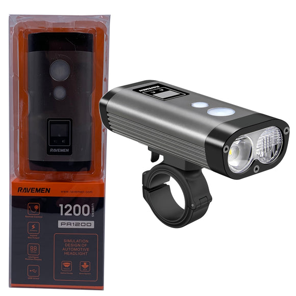 Ravemen PR1200 1200 Lumen USB Dual Headlight w/ Remote Switch - The Bikesmiths