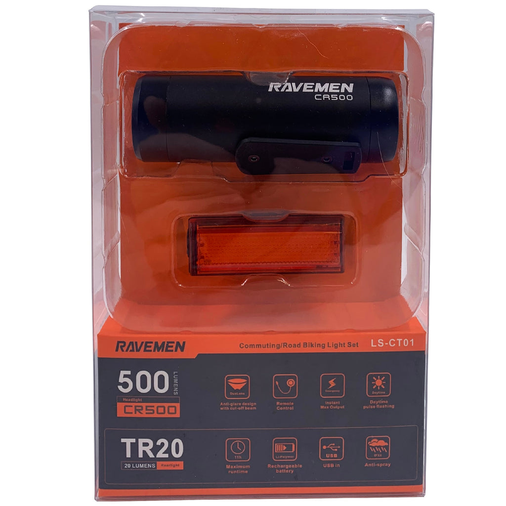Ravemen LS-CT01 CR500/TR20 USB Front / Rear Lightset