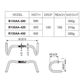 Nitto B135AA-SSB 31.8mm Randonneur Handlebars - The Bikesmiths