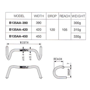 Nitto B135AA-SSB 31.8mm Randonneur Handlebars - The Bikesmiths