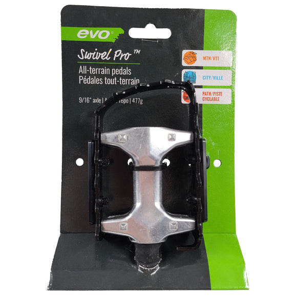 EVO Swivel Pro 9/16" Alloy Black Pedals - The Bikesmiths