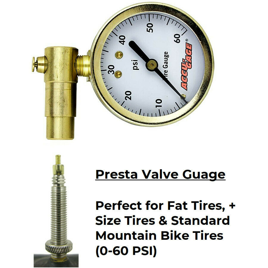 Meiser Accu-Gage PR60BX 0-60 PSI Presta Valve Pressure Gauge - The Bikesmiths