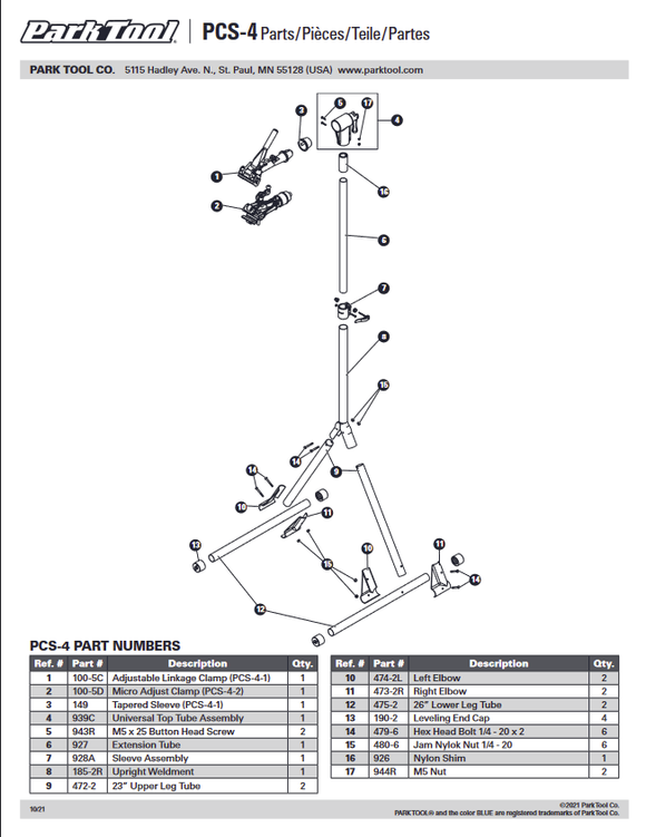 Park Tool PCS-4-1 Repair Stand with 100-5C Linkage Clamp - The Bikesmiths