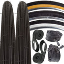 Kenda K23 26x1-3/8 or 1-1/4 37x597 Tire kit.  You choose Gumwall, Blackwall or Whitewall tires.   Comes with rubber rim strips and schrader tubes.