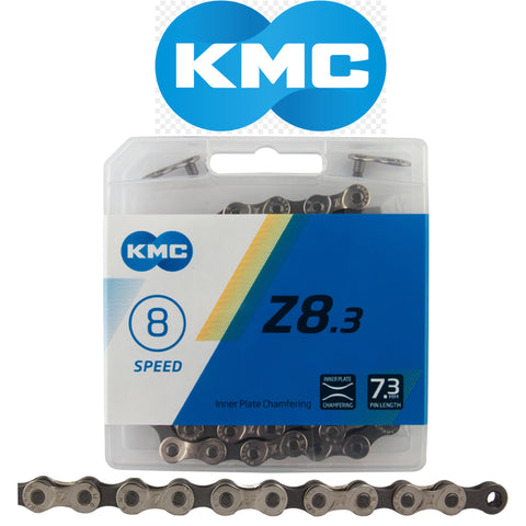 Image of KMC Z8.3 8-Speed Bike Chain Gray-Silver 116 Links