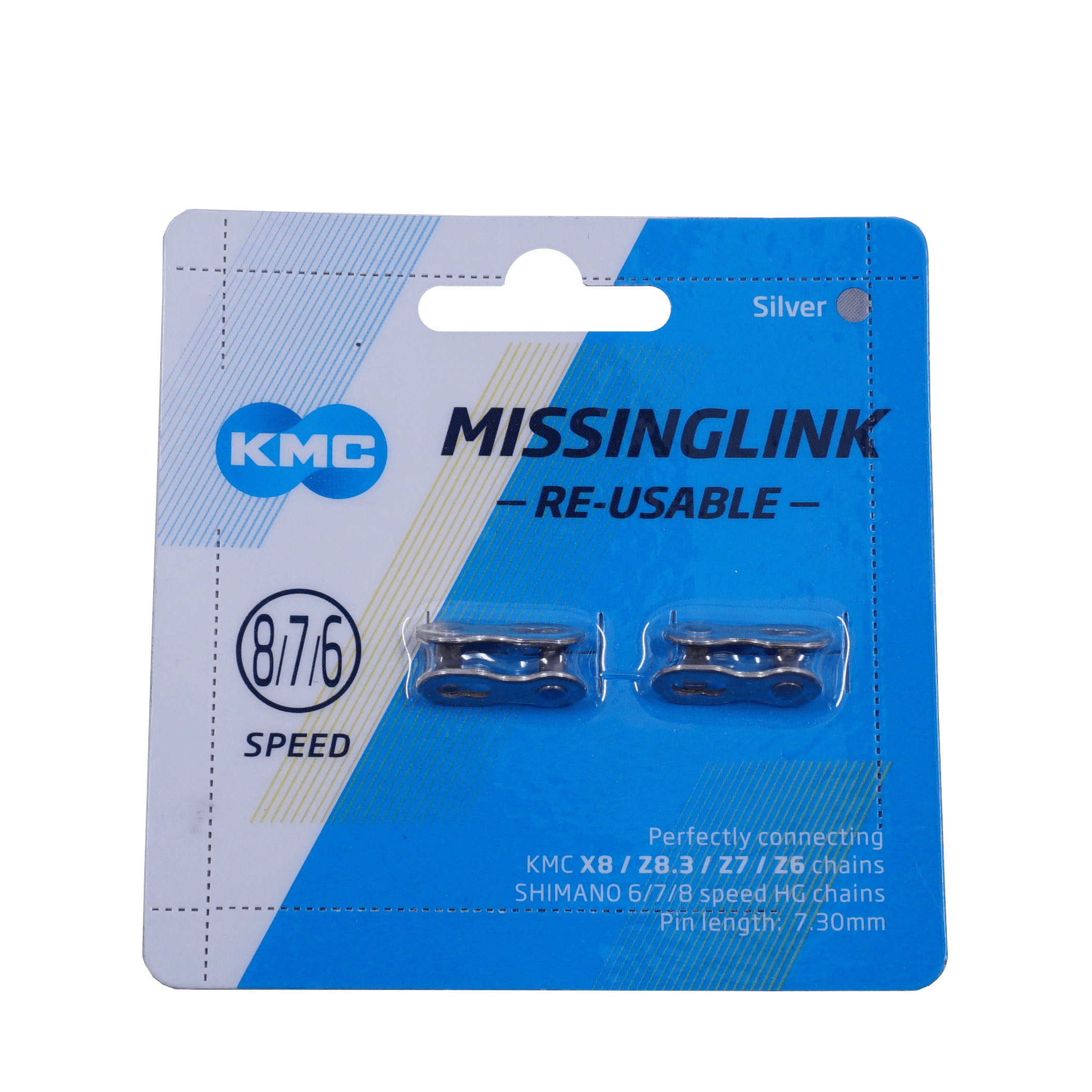 KMC CL573R Missing Link 6/7/8 Speed 7.3mm Masterlink (CARD OF 2) - The Bikesmiths