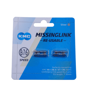 KMC CL573R Missing Link 6/7/8 Speed 7.3mm Masterlink (CARD OF 2)