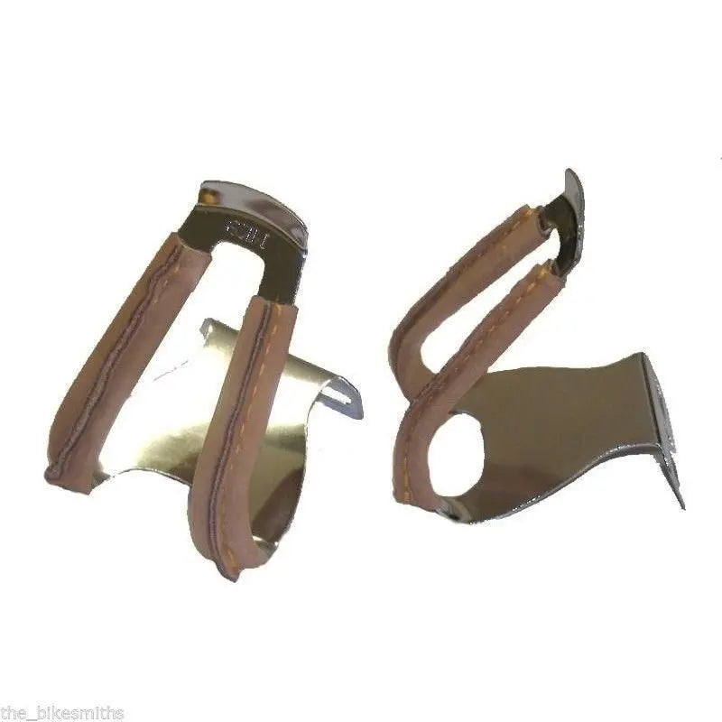MKS Pedal Steel Half Toe Clips with Leather