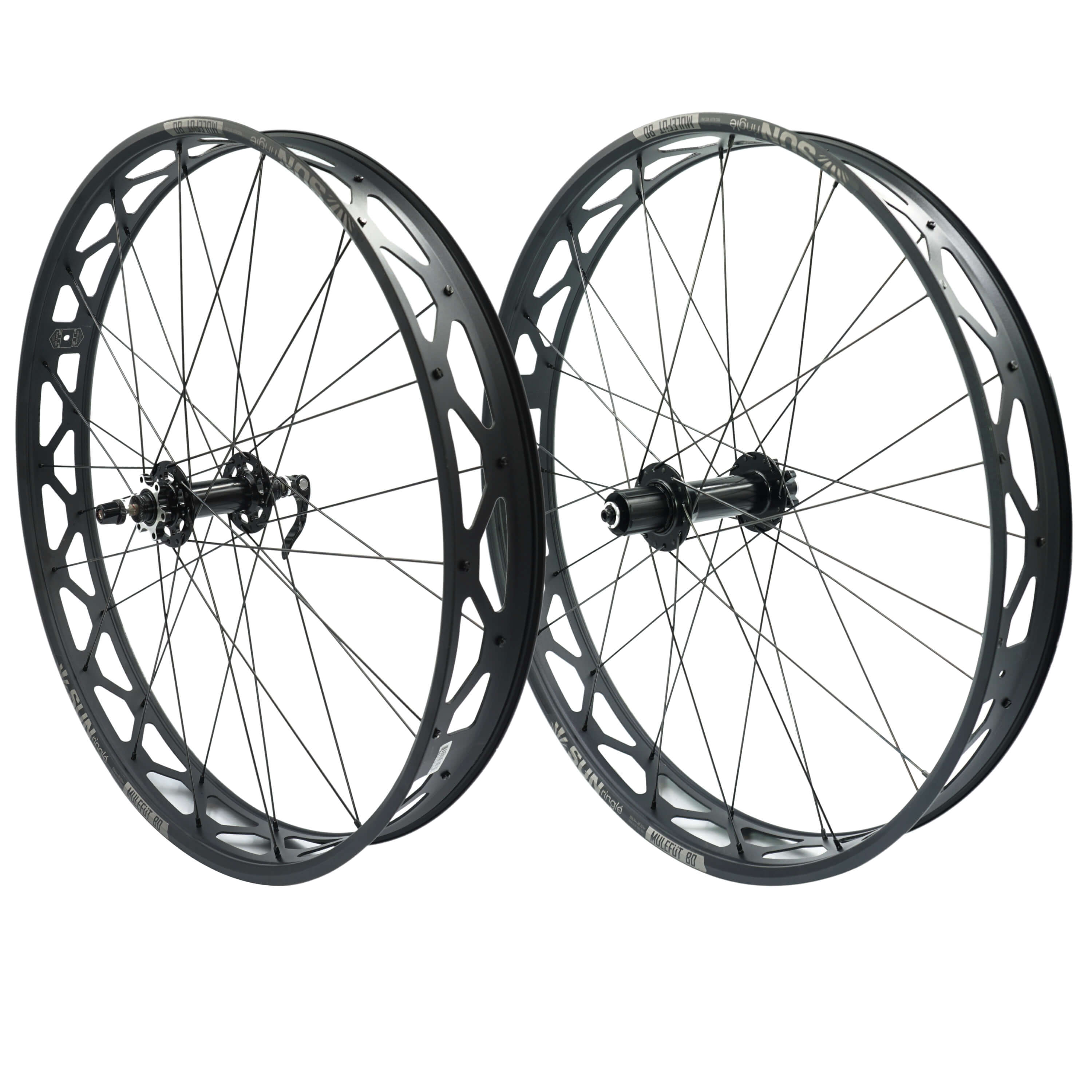 Sun Ringle 26" Mulefut 80SL V2 wheelset.  9x135 front and 10x190 rear with QR
