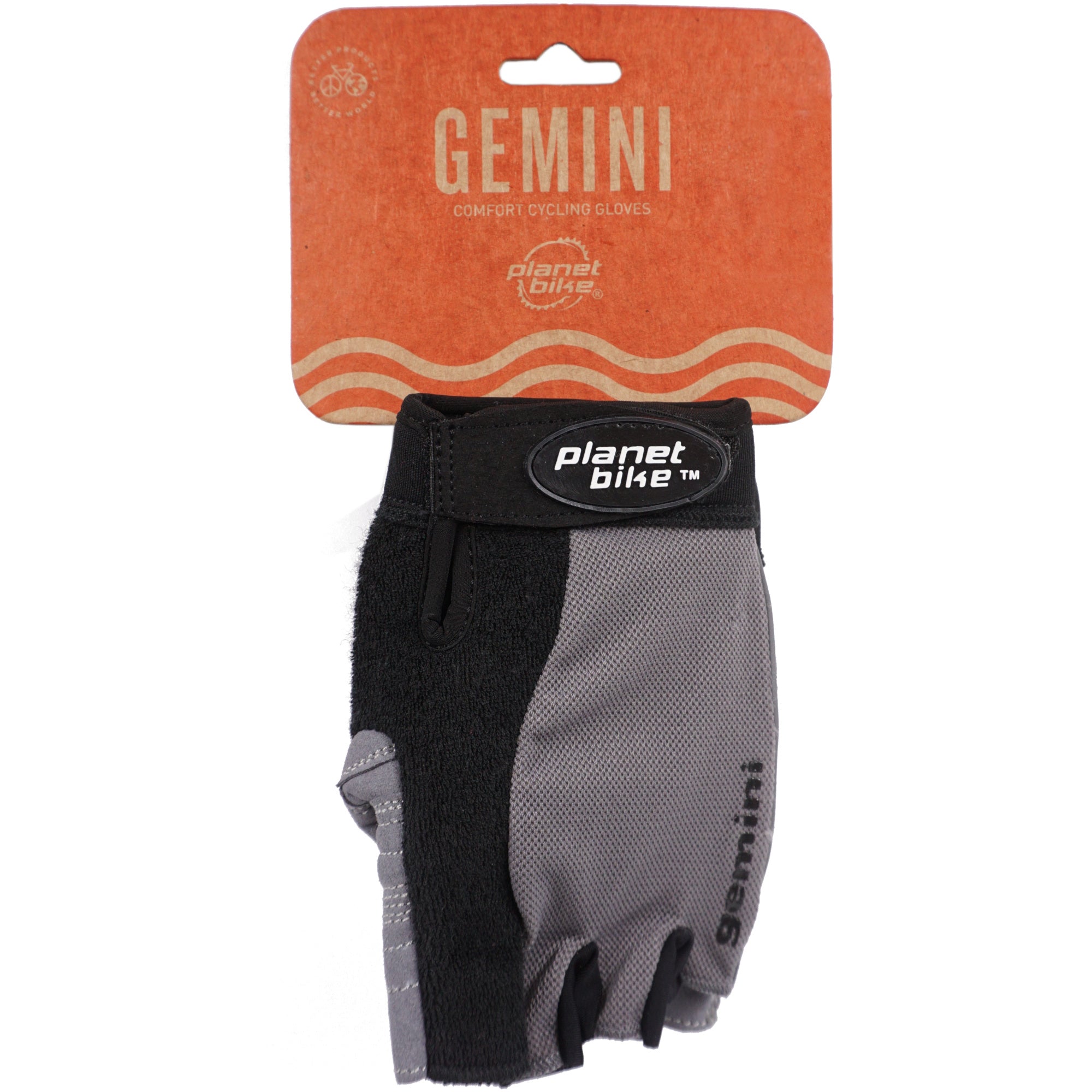 Planet Bike Gemini Gel Glove, Black/Gray - The Bikesmiths