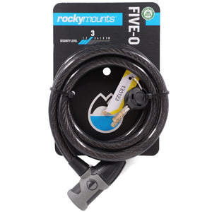 Rocky Mounts Five-O Key Cable Lock 12mm x 6ft