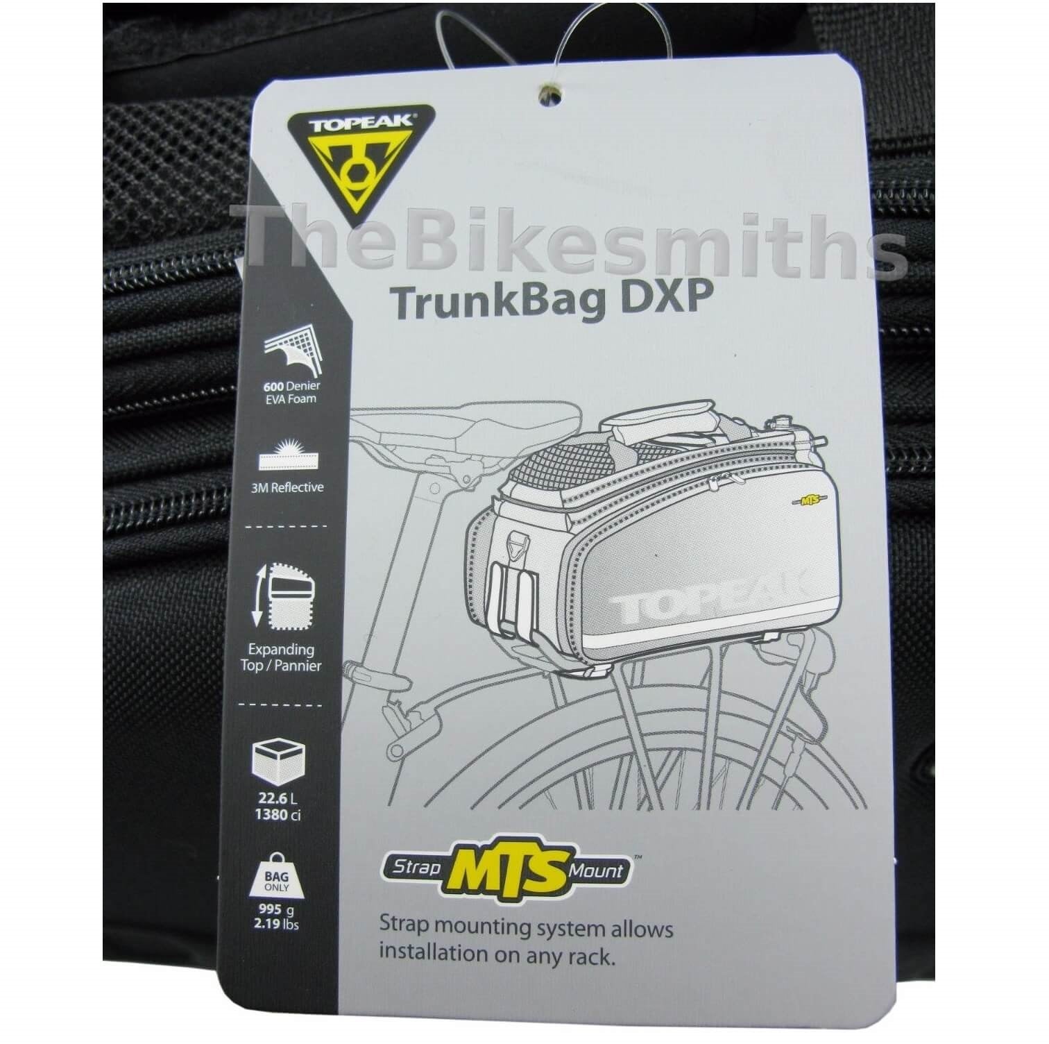 Topeak TT9643B DXP Strap on MTS Rack Trunk Bag and Panniers The Bikesmiths