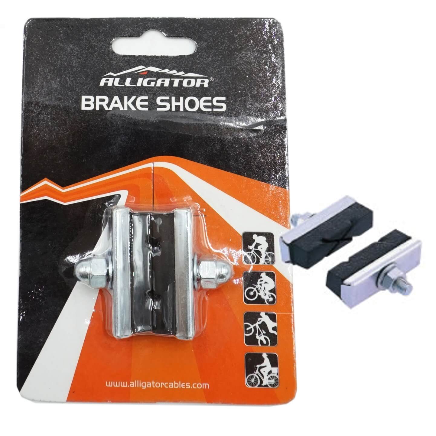 Alligator Road X Pattern Brake Shoes - 1 Pair - TheBikesmiths