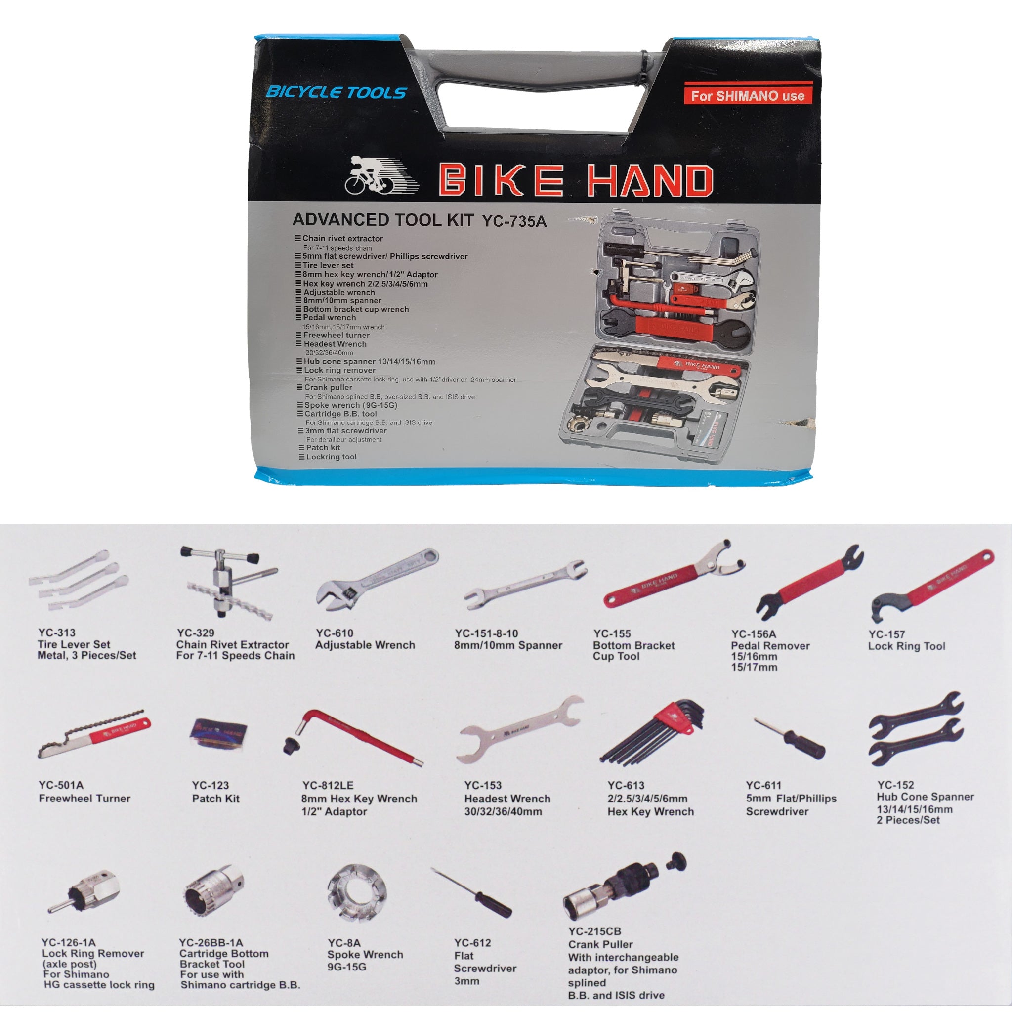 Bike Hand YC-735A Advanced 19 Piece Tool Kit - The Bikesmiths