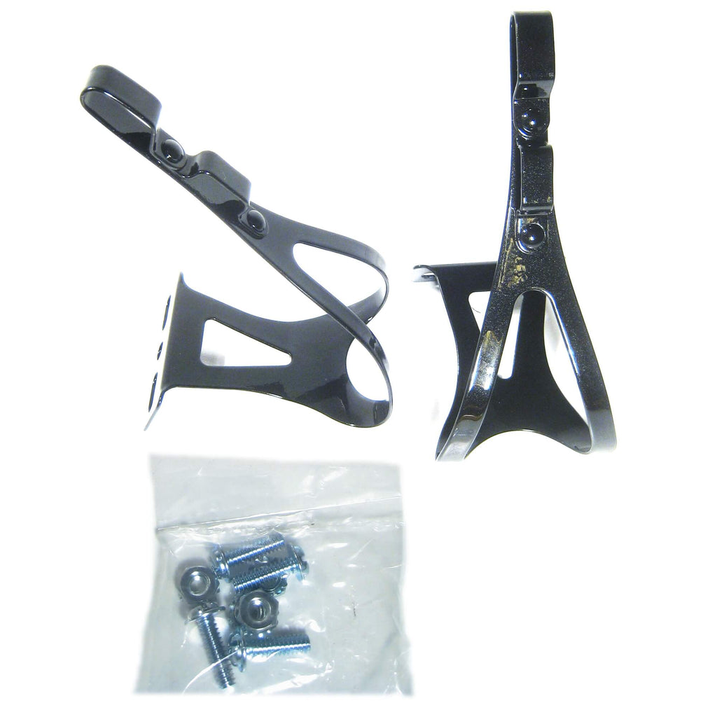 Chien King Double Strap Steel Road Toe Clips (Black, Medium) - TheBikesmiths