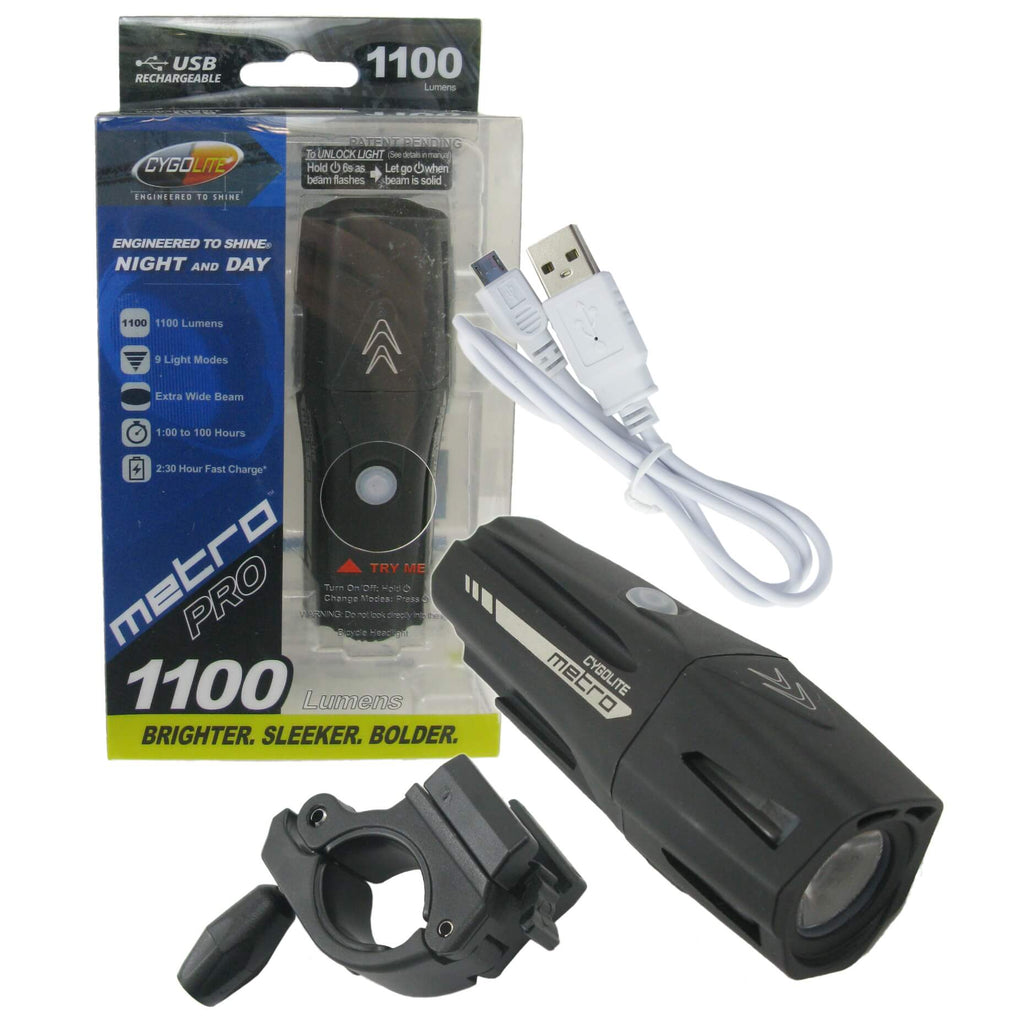 CygoLite Metro Pro 1100 Lumen USB Rechargeable Headlight – The Bikesmiths