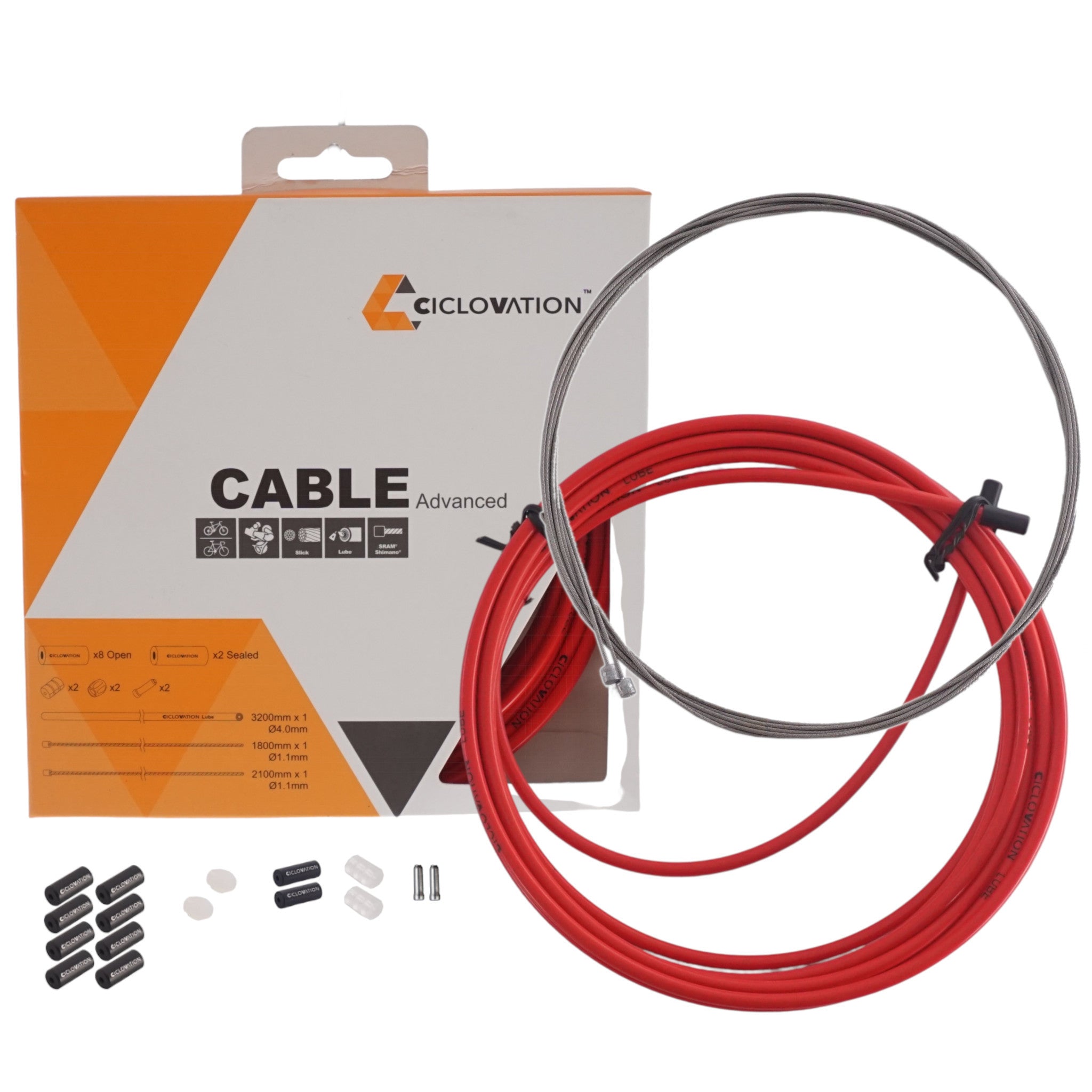 Buy red Ciclovation Advanced Gear Shift Cable and Housing Kit