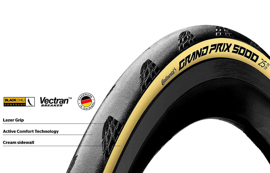 Continental - Grand Prix 5000 700X25C Black/Cream