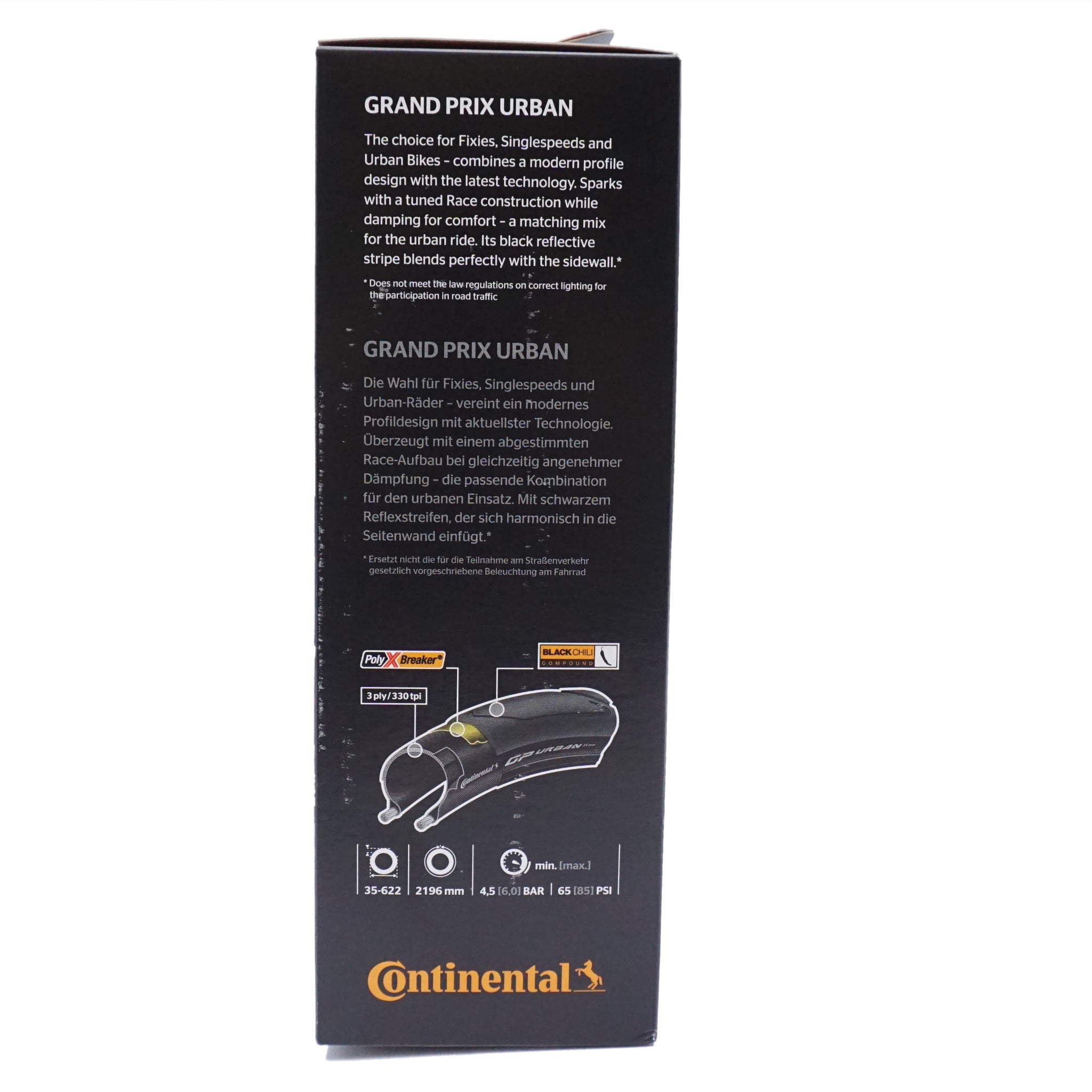 Continental Grand Prix Urban 700x35 Flat Guard Folding Tire - Black or Coffee