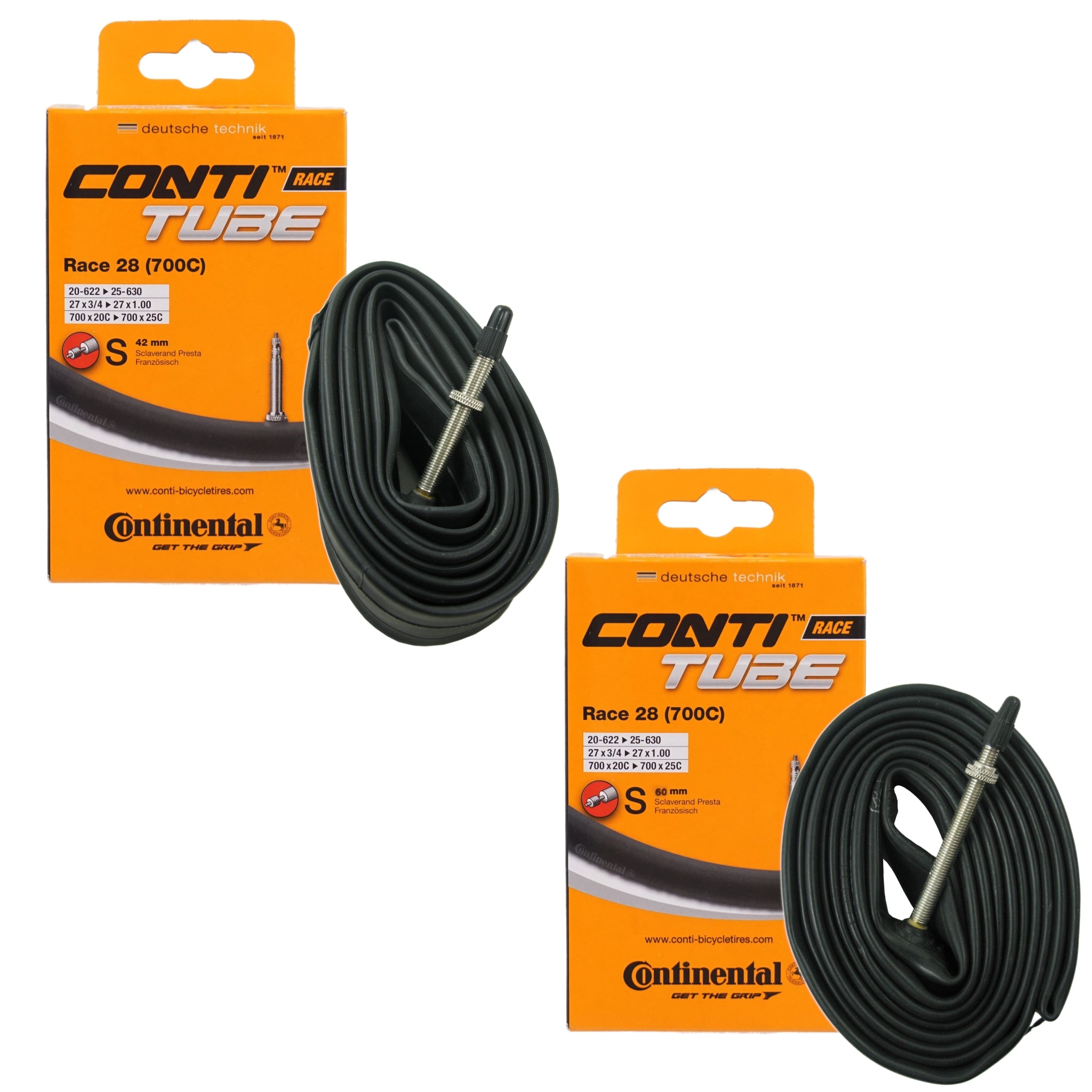 Continental Race28 Presta Valve Tube 700x20-25 - The Bikesmiths