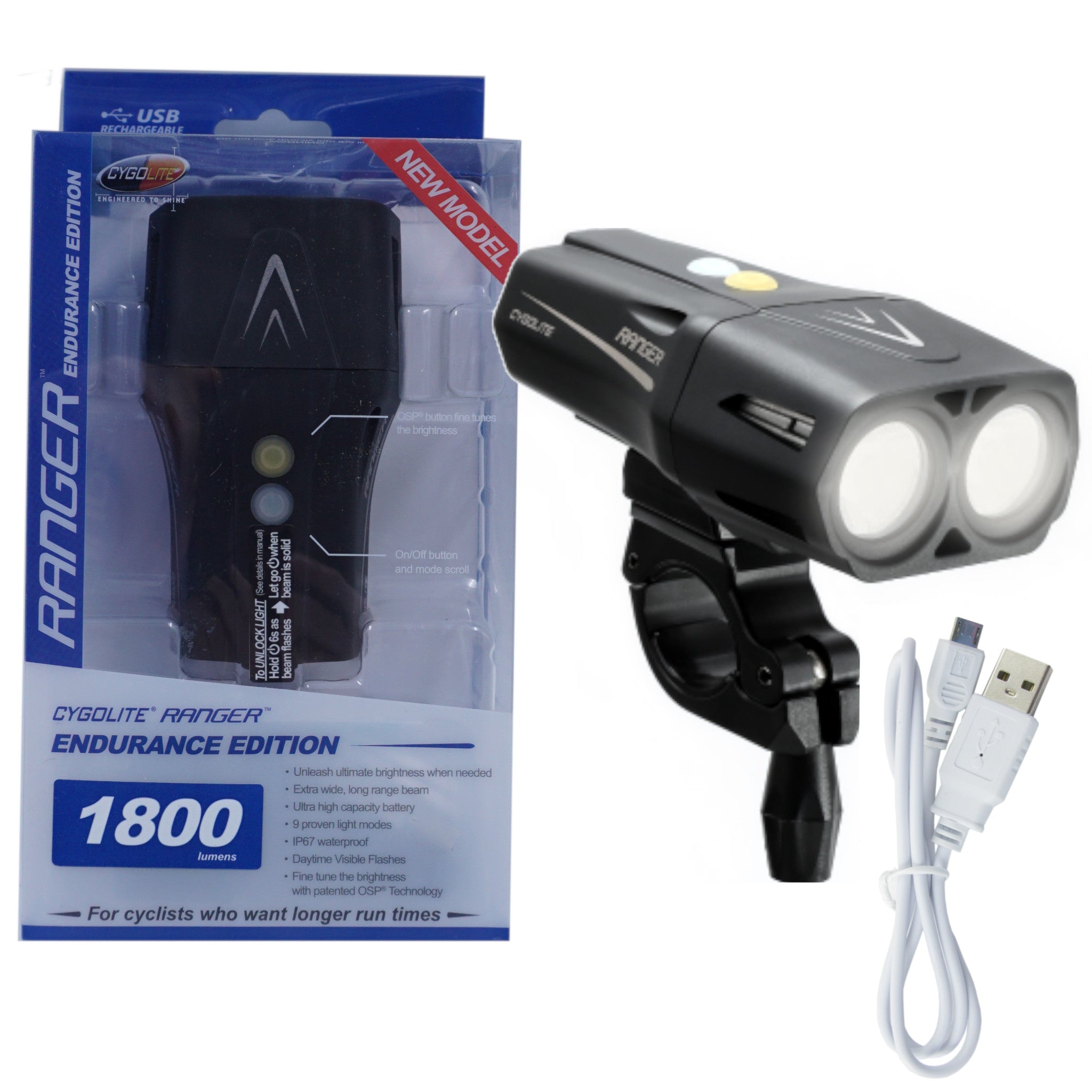 Cygolite Ranger 1800LM  Endurance Edition USB Headlight