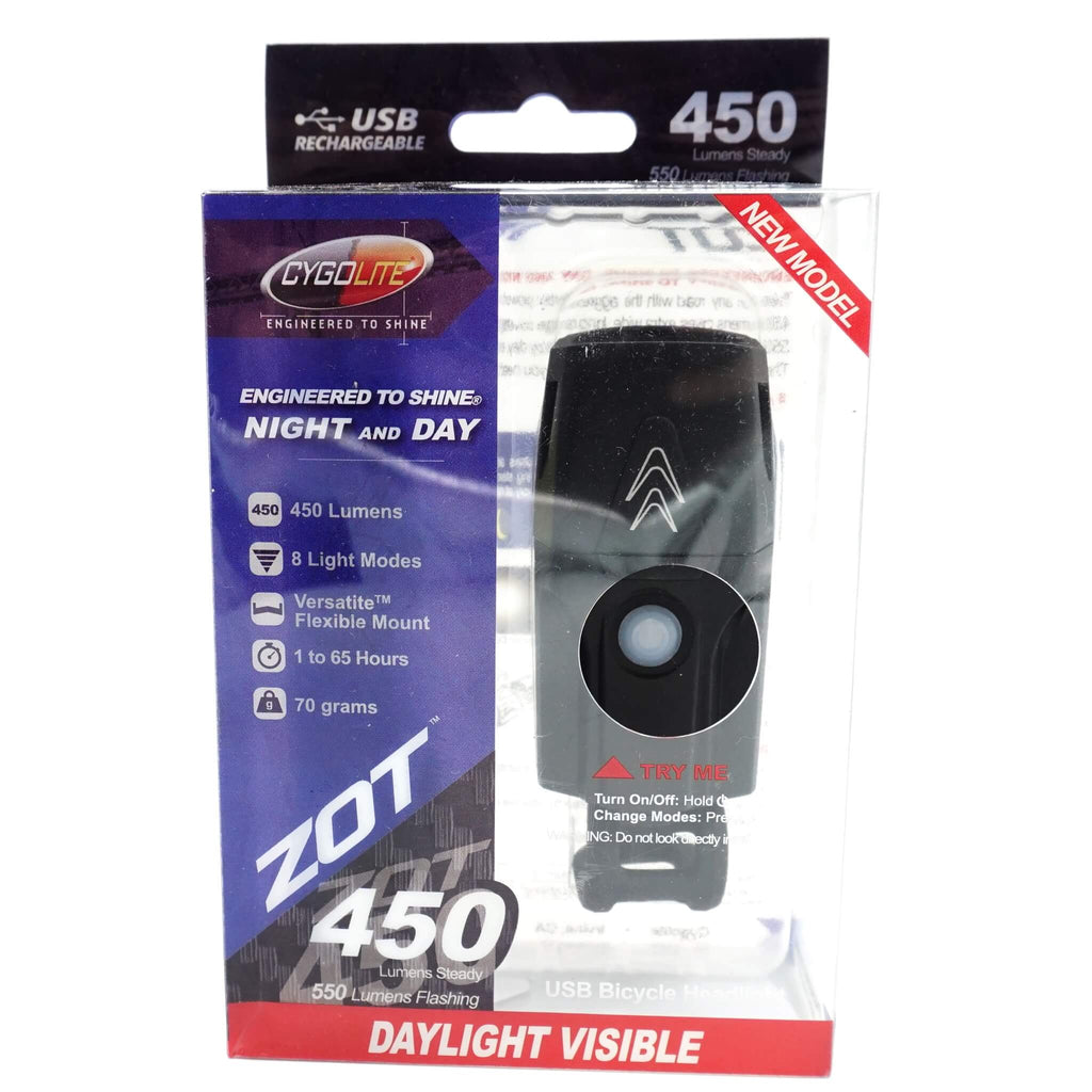 Cygolite Zot 450 Lumen USB Headlight - TheBikesmiths