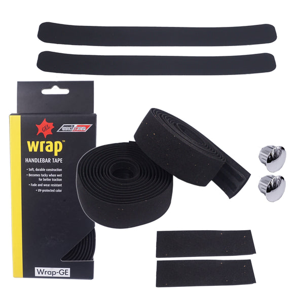 EndZone VLT-001 Velo Black Gel Cork Handlebar Tape Black - The Bikesmiths