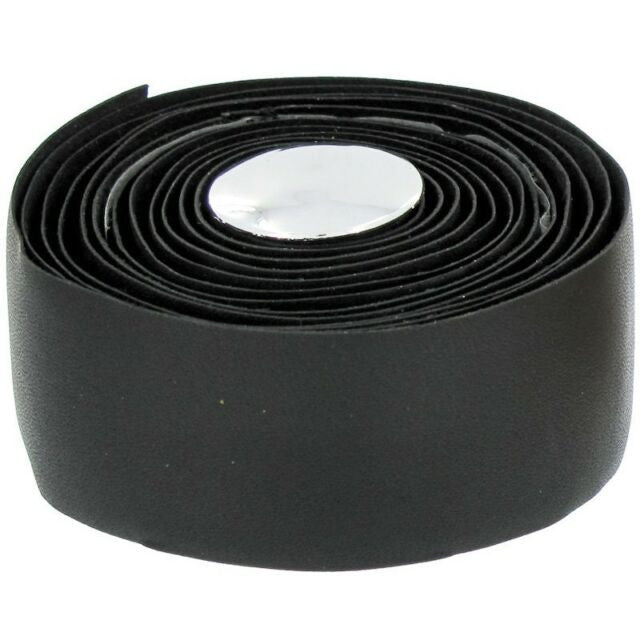 End Zone Black Real Leather Handlebar Tape