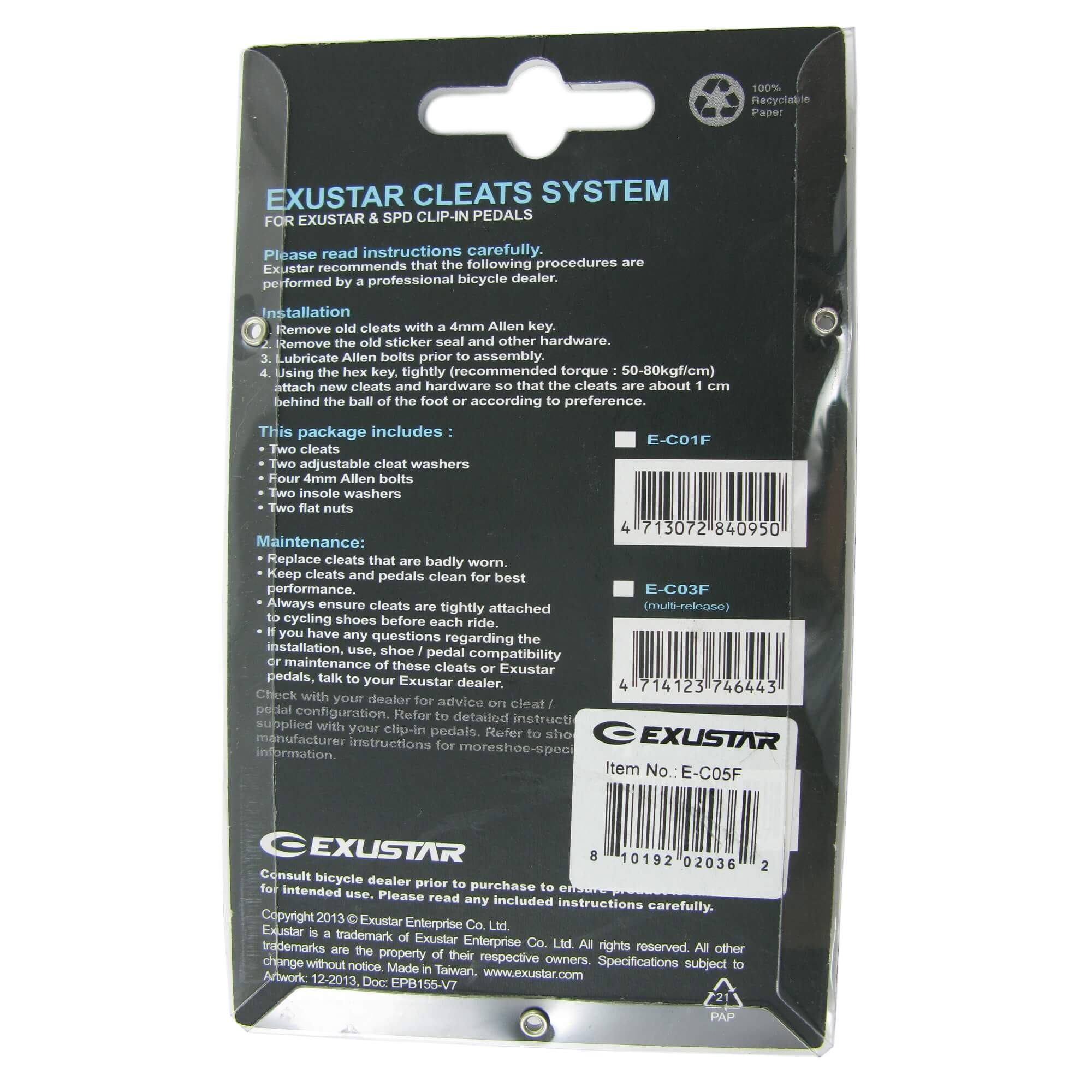 Exustar E-C05F SPD Cleats - Thumbnail 2