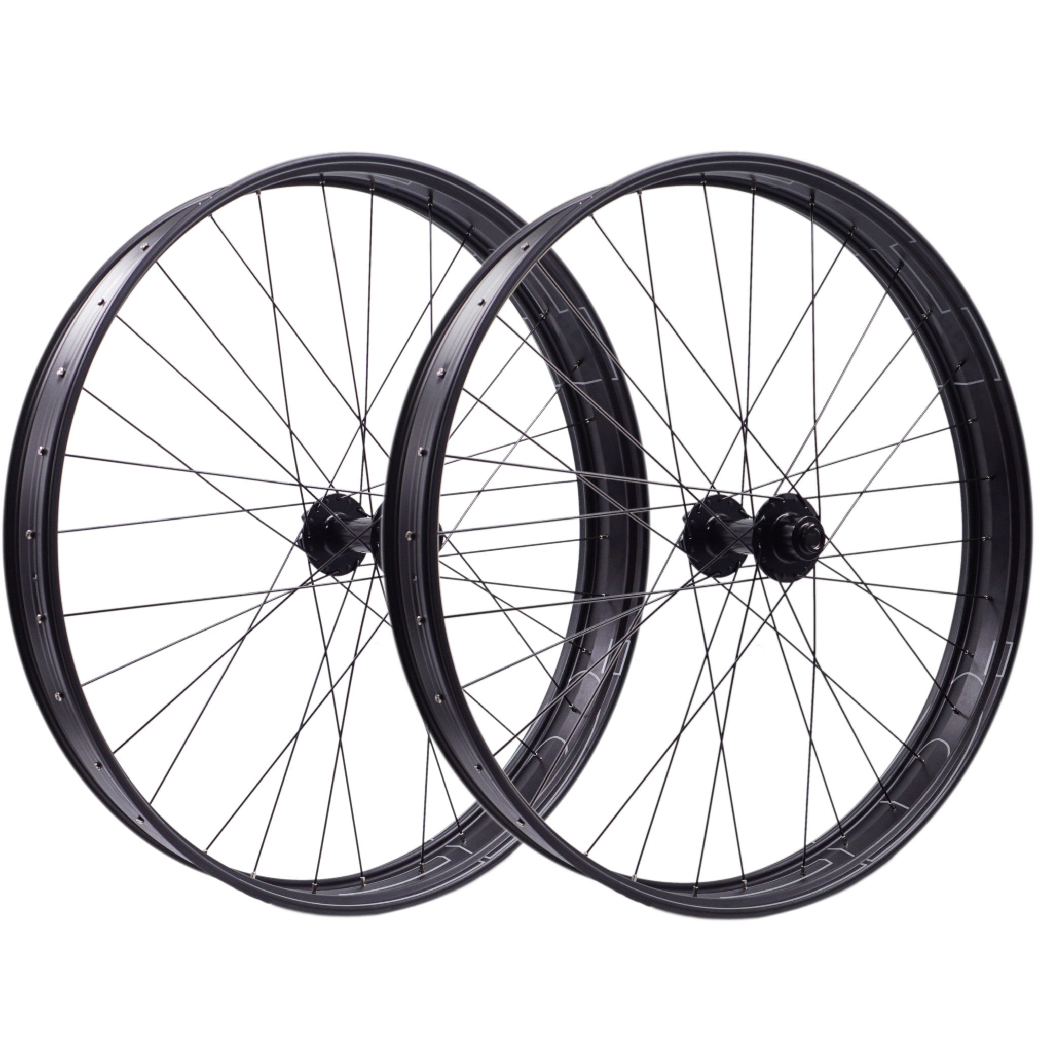 HED 26" Fat Bike Wheelset. Photo shows the front and the rear wheel.