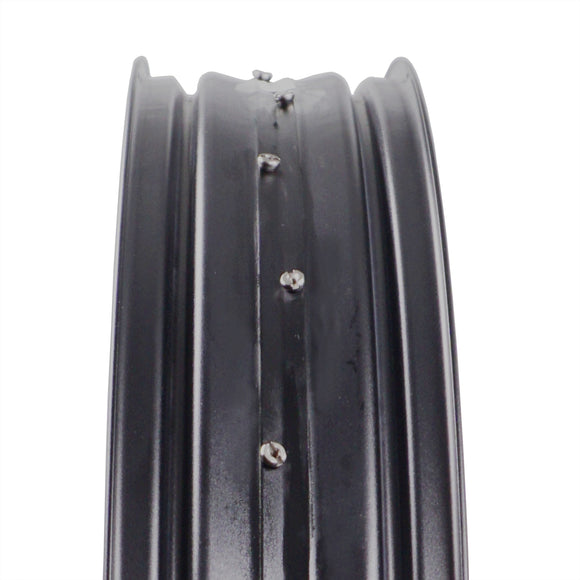 A closeup of the inside of the rim showing the nipples.