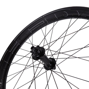 Close up of HED Big Aluminum Half Deal 27.5-inch 15x150 12x197 Fat Bike Wheelset