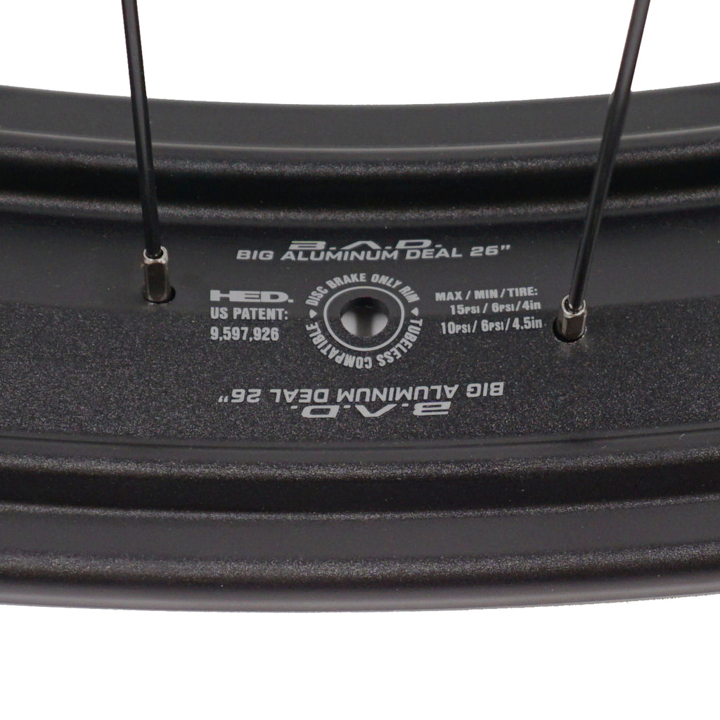 HED Big Aluminum Deal 26-inch 15x150mm TA Front Fat Bike Wheel