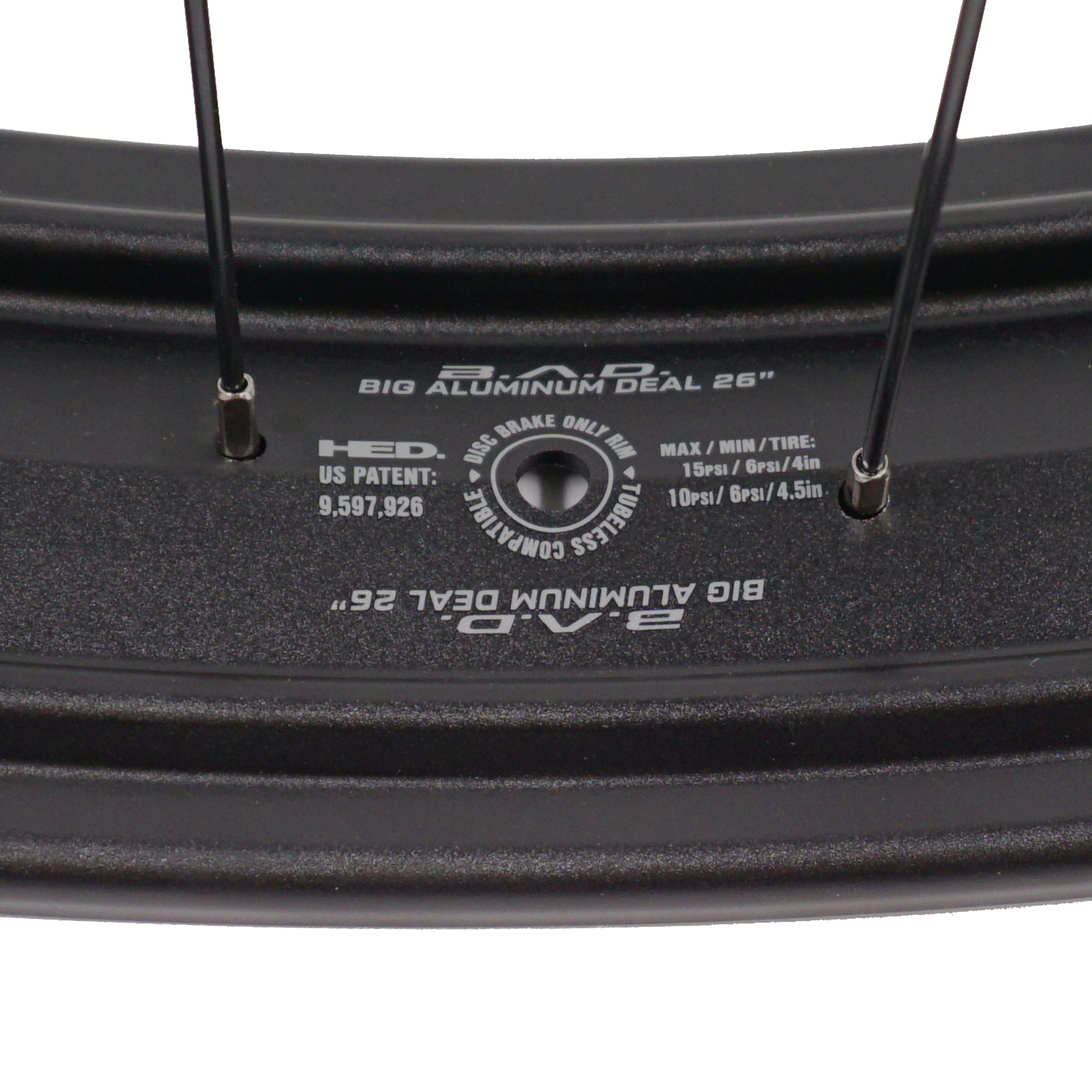 HED Big Aluminum Deal 26-inch 135mm QR Front Fat Bike Black Wheel - The Bikesmiths