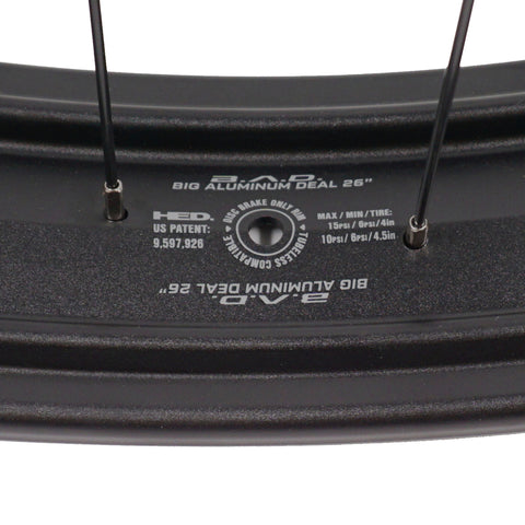 Image of HED Big Aluminum Deal 26-inch 135mm QR Front Fat Bike Black Wheel