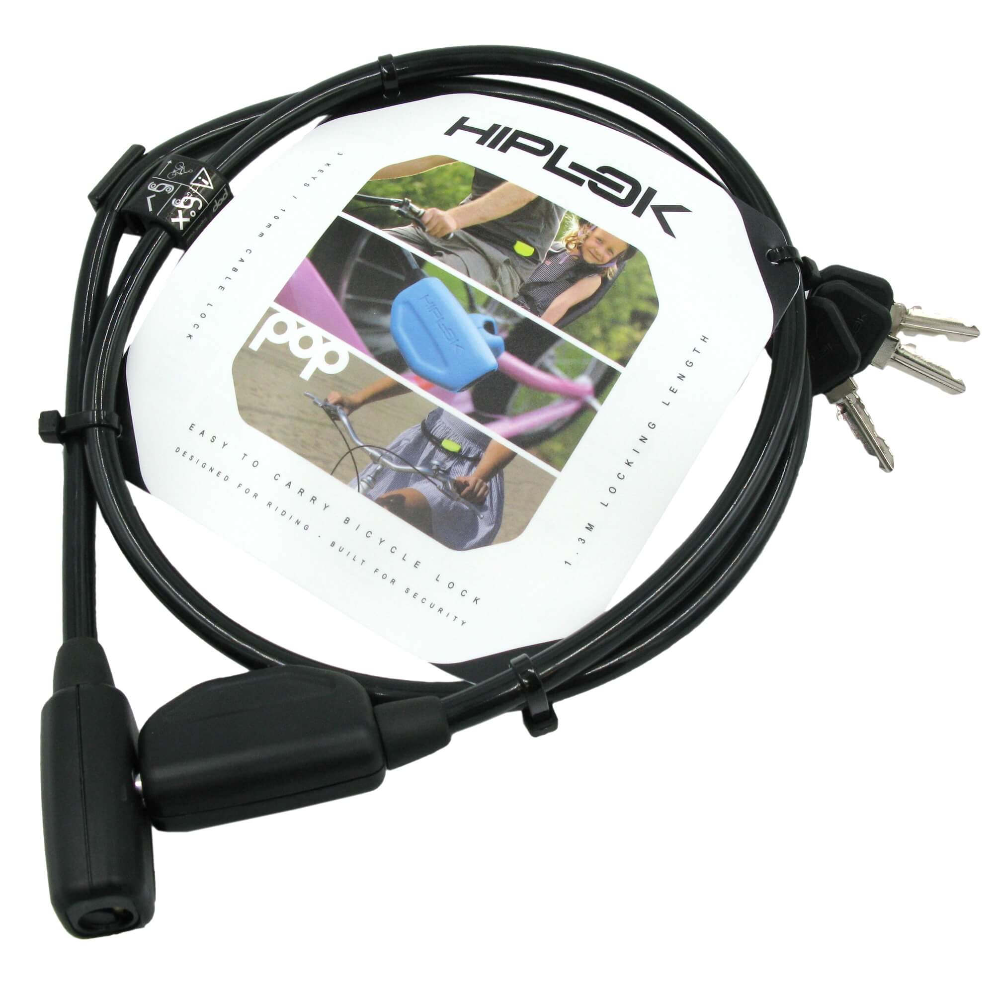 Hiplok Pop 1.3mm x 10mm Wearable Key Cable Lock - TheBikesmiths