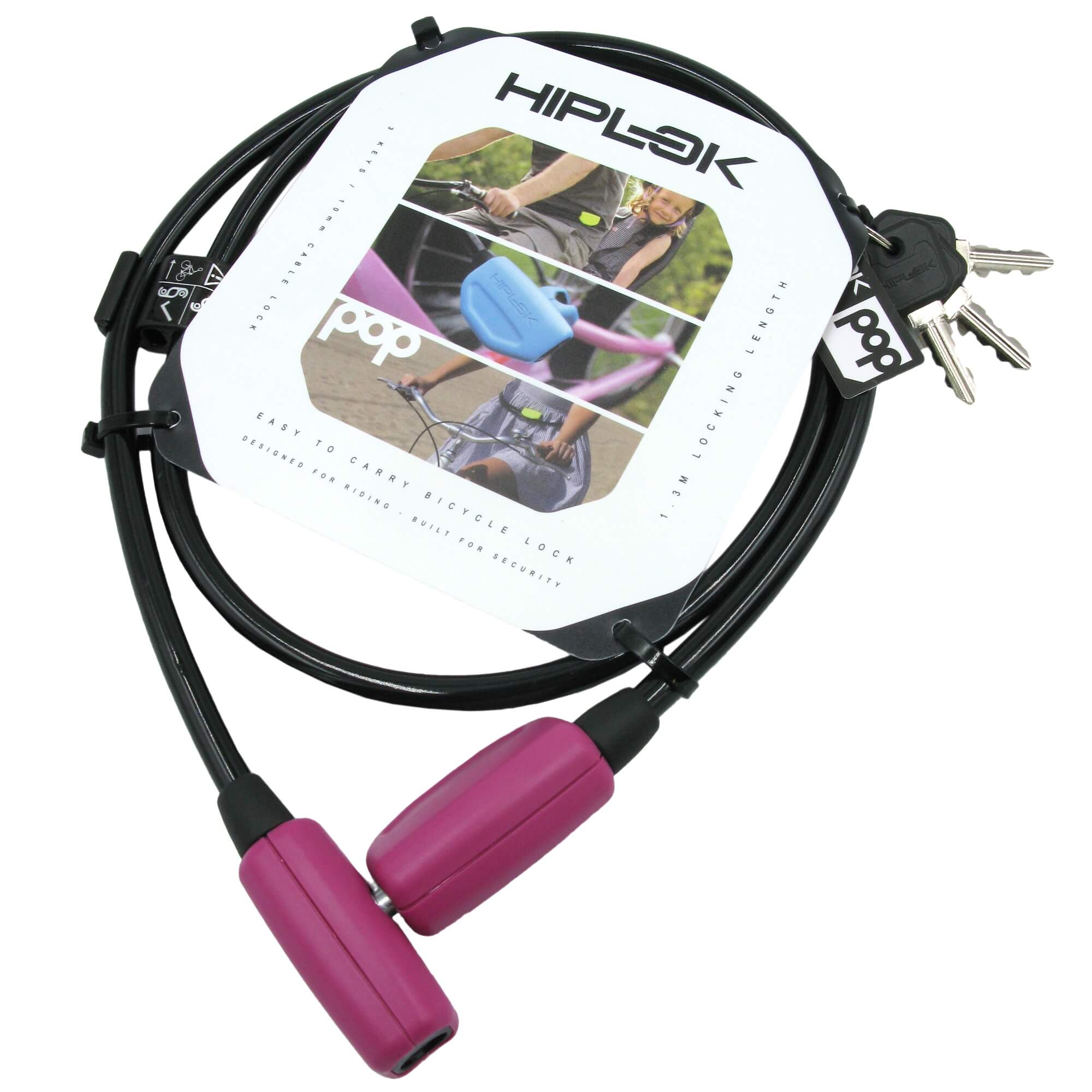 Hiplok Pop 1.3mm x 10mm Wearable Key Cable Lock - TheBikesmiths