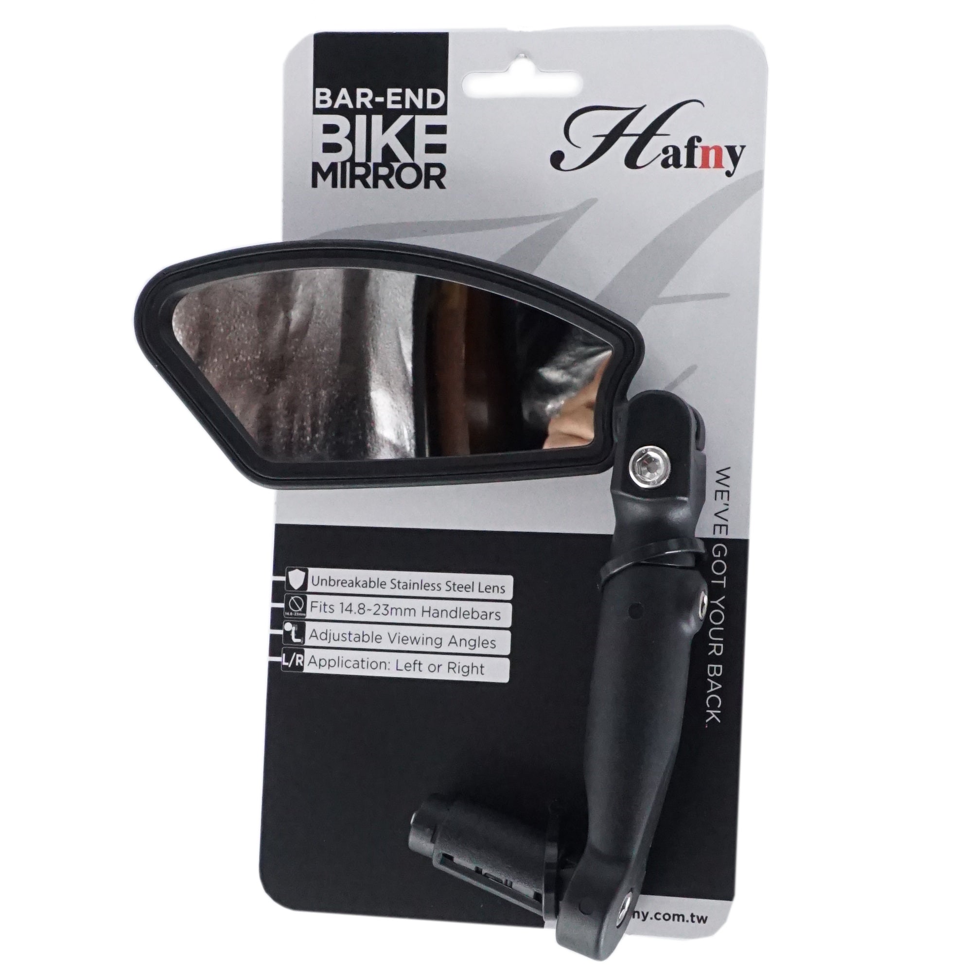 Hafny HF-M800L-FR05 SS Rise Bar End Mirror - The Bikesmiths