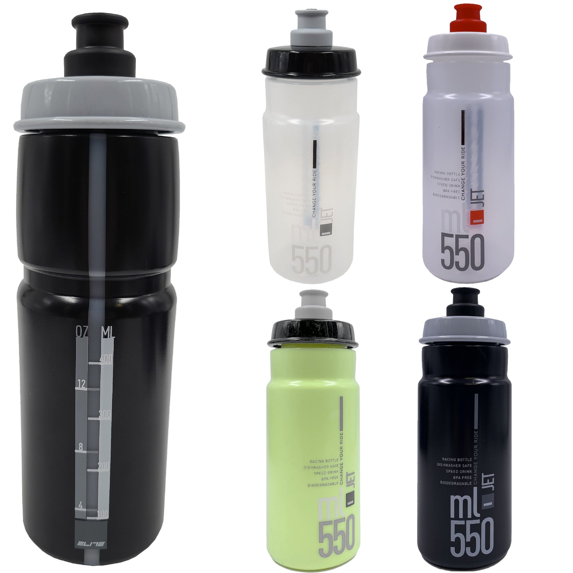 Elite Jet Water Bottle Assorted Colors - The Bikesmiths