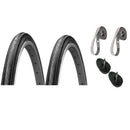 K35 27x1-1/4 Black Tire with Presta tube and rubber strips