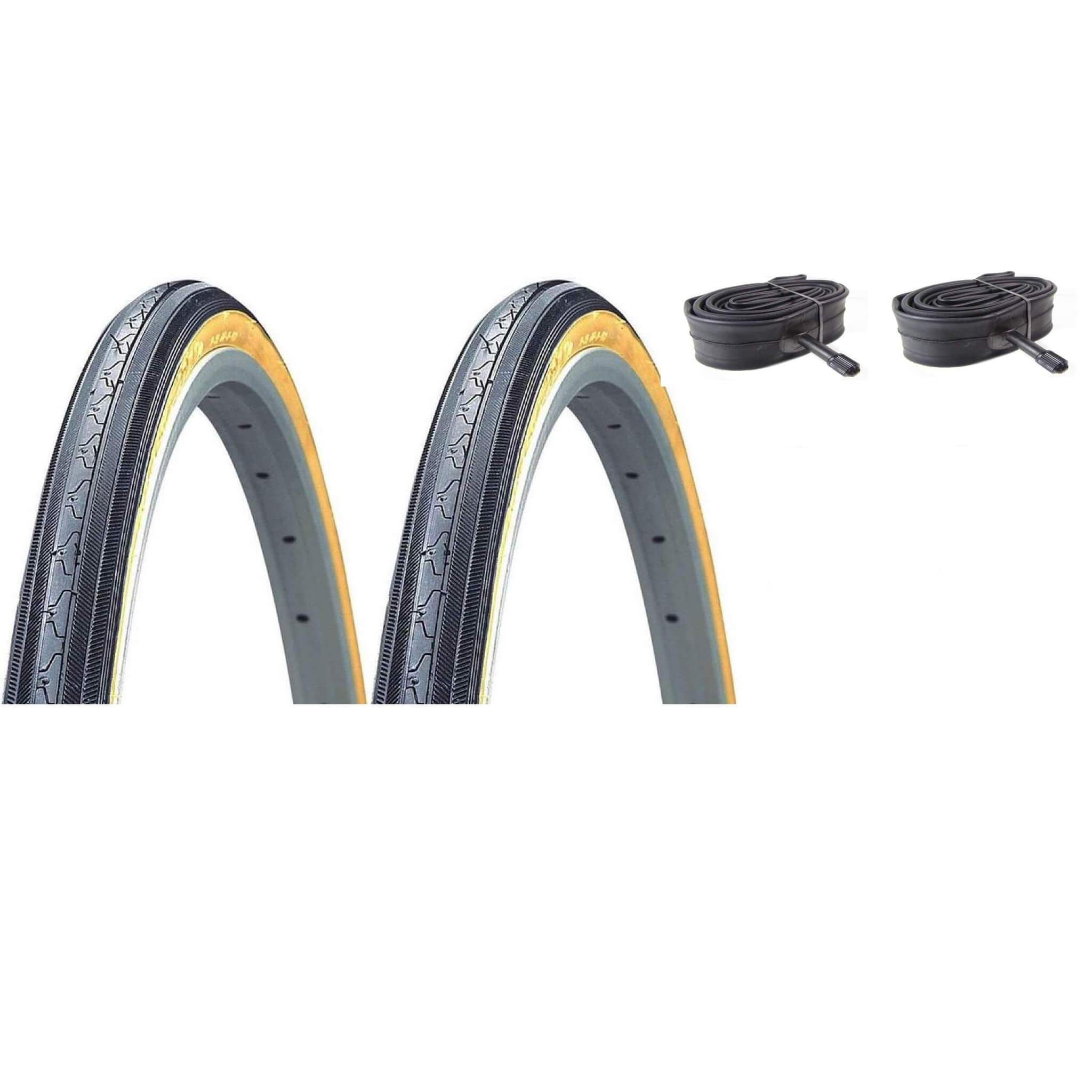 K35 27x1-1/4 gum-wall tire with Schrader tube