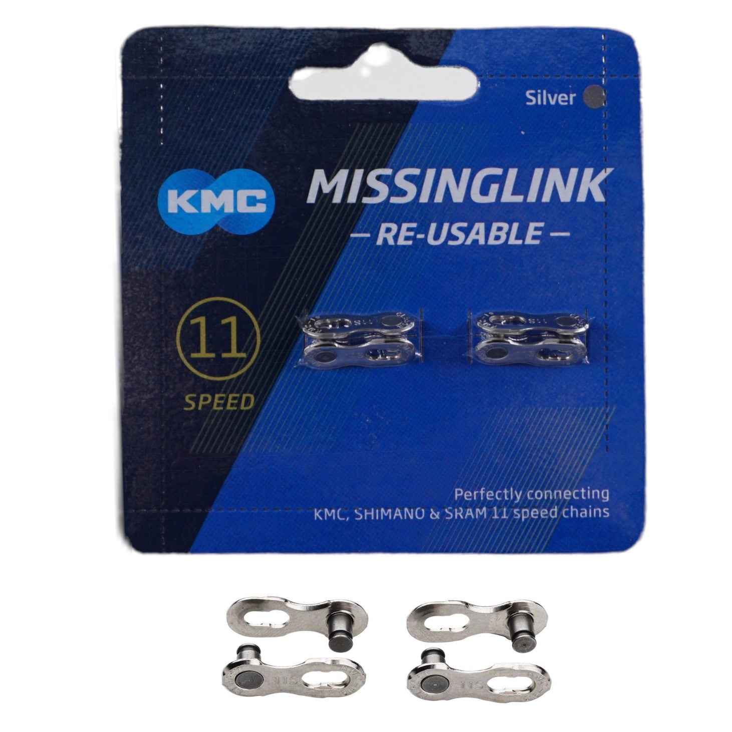 KMC MissingLink 11 Speed Silver Master Chain Link - The Bikesmiths