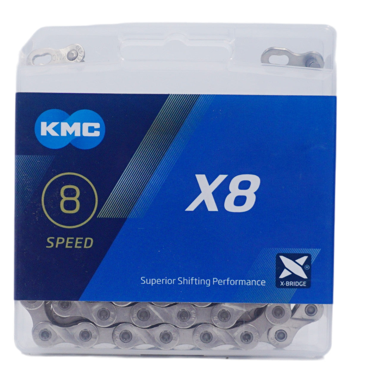 KMC X8 8-Speed Bike Chain Silver 116 Links - The Bikesmiths